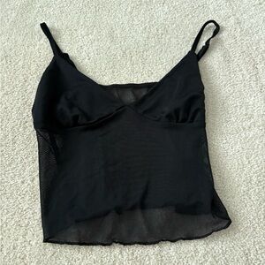 Elegant Black Mesh Camisole